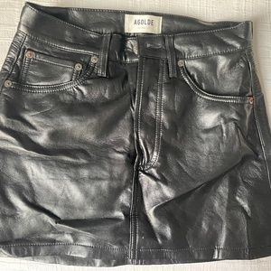 Agolde size 23 mini recycled leather skirt